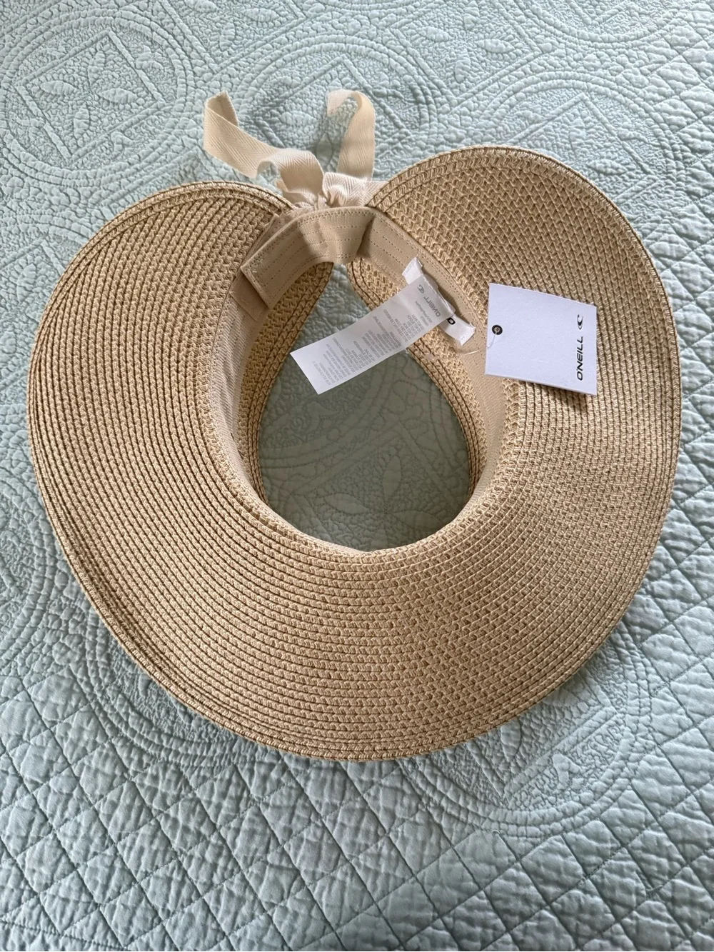 Wide Brim Straw Visor Hat - Natural - Picture 3 of 3
